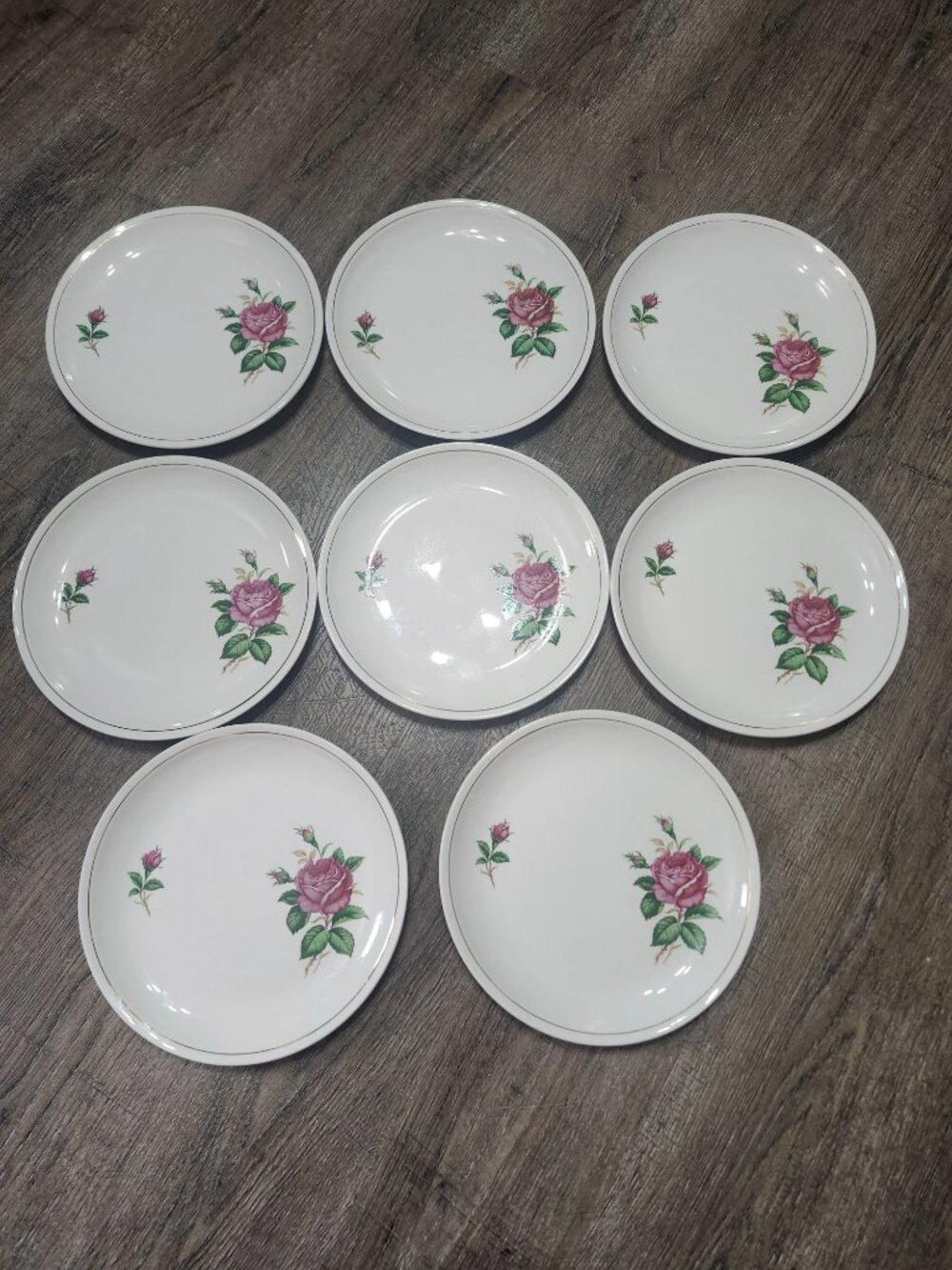 vintage Paden city pottery dinner plates 1940s total 8